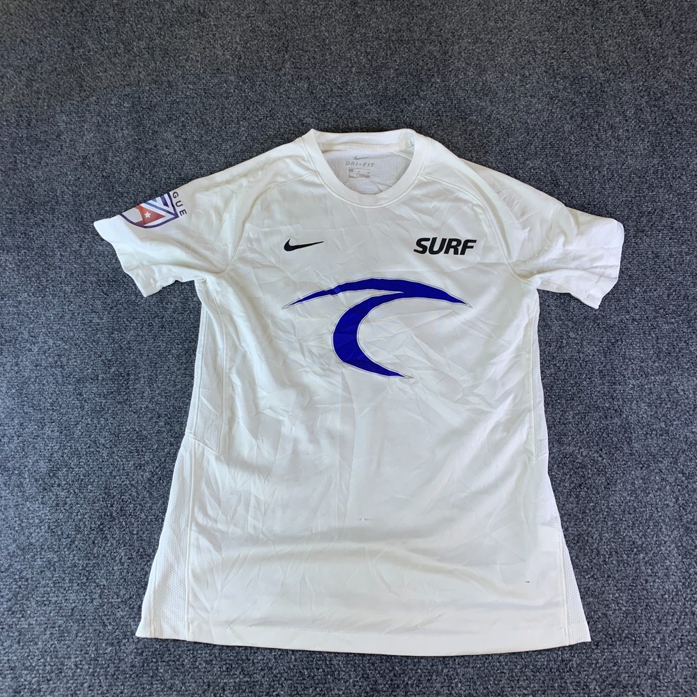 Nike Dri-Fit Santa Monica Surf Soccer Club Jersey Boys Small White Logo Sports